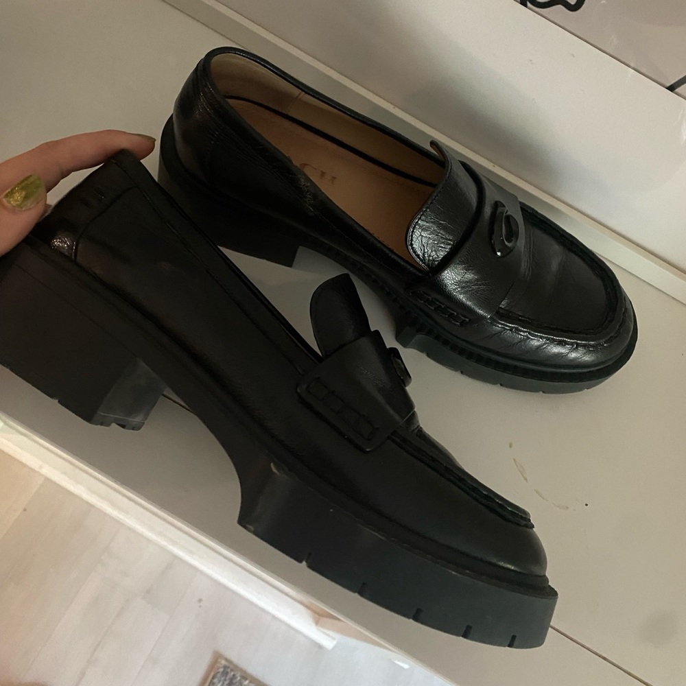 COACH LEAH LOAFER WOMENS SIZE 8.5 BLACK LEATHER - Picture 3 of 11